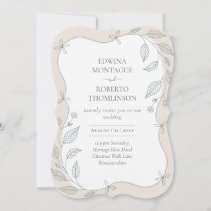 Invitation Cadre botanique évasé Heritage Élégant mariage