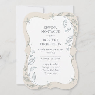Invitation Cadre botanique évasé Heritage Élégant mariage