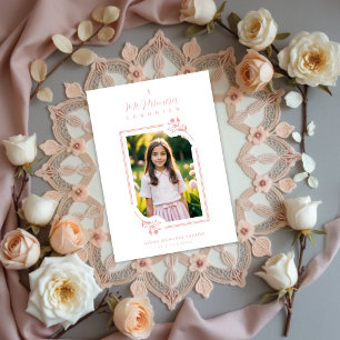 Invitation Cadre botanique floral rose romantique exquis