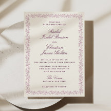 Cadre Botanique Mariage Mauve Prune