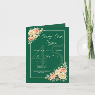 Invitation Cadre d'anniversaire élégant à motif floral dans l