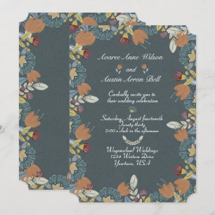 Invitation Cadre d'art populaire en bleu marron beige