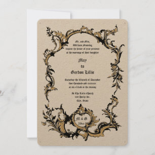 Invitation Cadre de bordure Baroque Rococo Rocaille du 18e si
