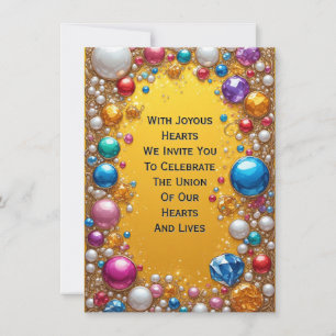 Invitation Cadre de bordure de gemme vibrante avec des bijoux