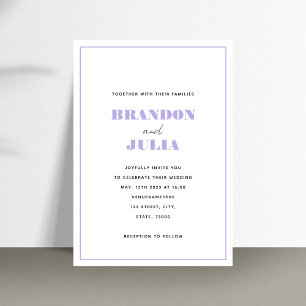 Invitation Cadre de bordure de lavande lilas minimaliste Code