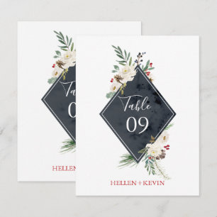 Invitation Cadre de bouquet de Noël Holly & White Roses