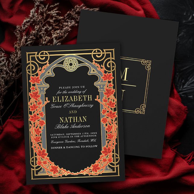 Invitation Cadre de cathédrale gothique élégant pour mariage  (Créateur téléchargé)