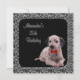 Invitation Cadre de dalmatien et d'impression animale pour 25