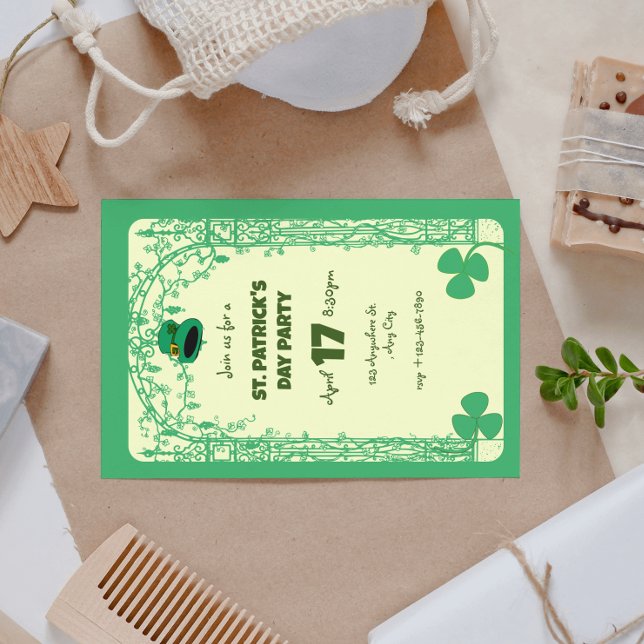Invitation Cadre de décoration élégant en trèfle pour la Sain (Elegant Shamrock Decoration Frame St. Patrick's Day Invitation
)