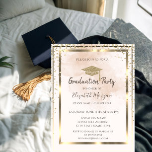 Invitation Cadre de diamants en or éclaboussure d'aquarelle