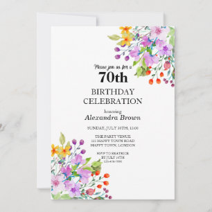 Invitation Cadre de fleurs pour une photo de fête d'anniversa