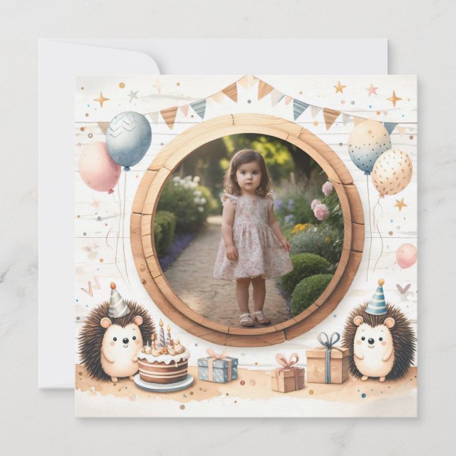 Invitation Cadre de hérisson d'invitation d'anniversaire pour (Devant)