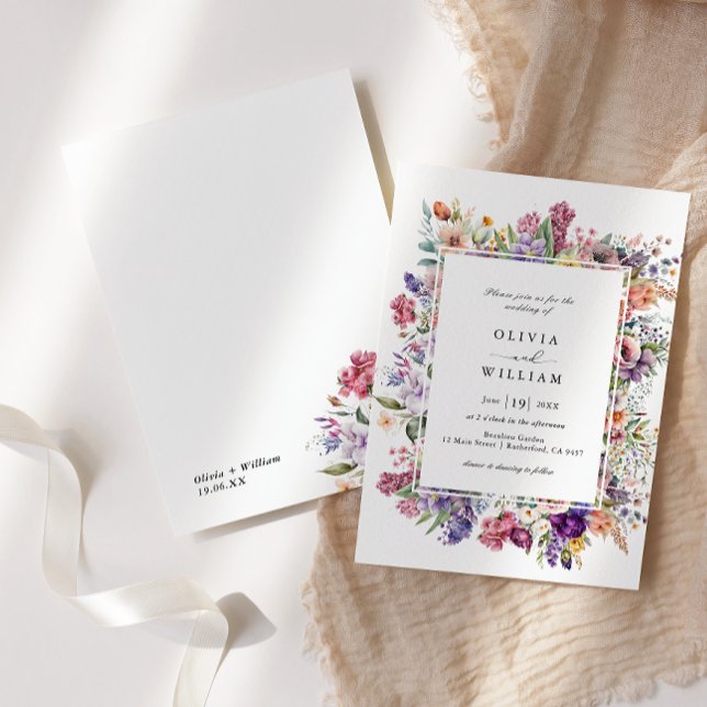Invitation Cadre de jardin de fleurs de printemps de mariage  (Créateur téléchargé)