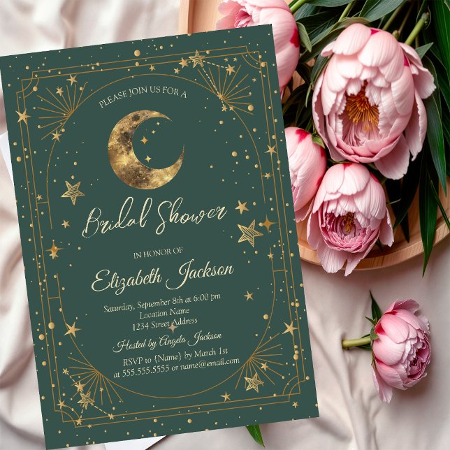 Invitation Cadre de lune céleste étoilée Shower de mariage ve (Créateur téléchargé)