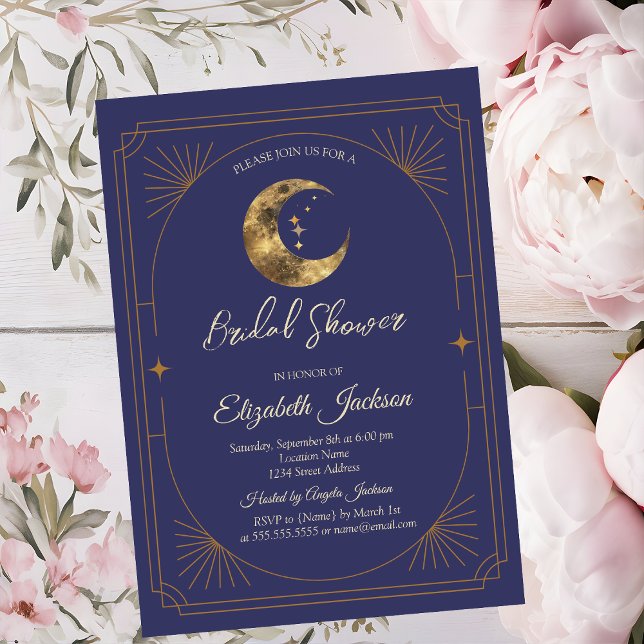 Invitation Cadre de lune céleste violet Shower de mariage (Créateur téléchargé)