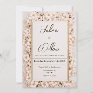 Invitation Cadre de luxe en or Fleur de cerisier Mariage en m
