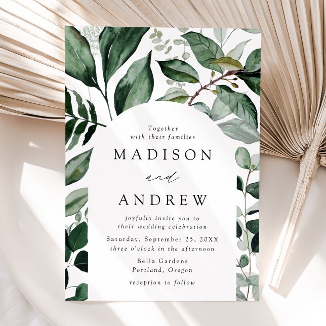 Invitation Cadre de mariage à verdure abondante (Créateur téléchargé)