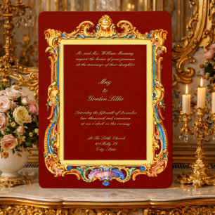 Invitation Cadre de mariage Baroque Rococo Rocaille Louis XV