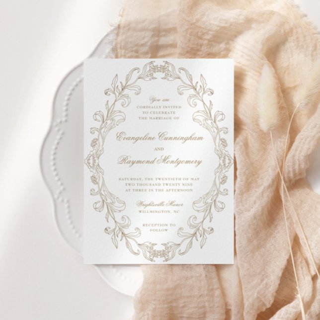 Invitation Cadre de mariage baroque romantique orné (Créateur téléchargé)