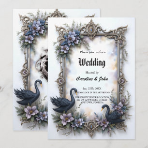 Invitation Cadre de mariage Black Swan Romance gothique Amour