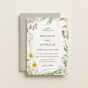 Invitation Cadre de mariage botanique de fleur sauvage élégan