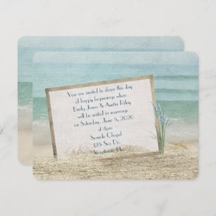 Invitation Cadre de mariage de plage dans le sable