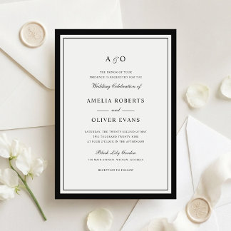 Invitation Cadre de mariage élégant classique avec bordure