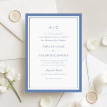 Cadre de mariage élégant classique bleu poussiéreu