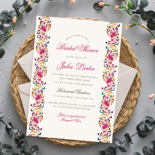 Invitation Cadre de mariage floral Classique Pearl Swan Fête
