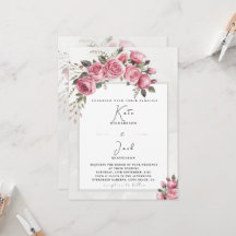 Cadre de mariage floral rose blush modifiable