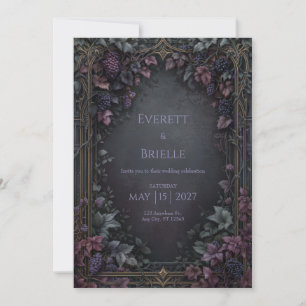 Invitation Cadre de mariage gothique vigne lunatique filigran