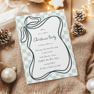 Invitation Cadre de Noël à arc dessiné à la main de manière f