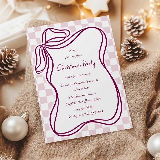 Invitation Cadre de Noël à arc dessiné à la main de manière f (Créateur téléchargé)