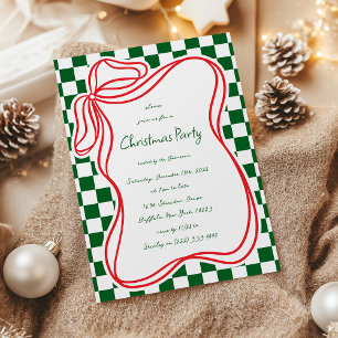 Invitation Cadre de Noël à arc dessiné à la main de manière f