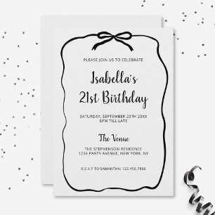 Invitation Cadre de nœud noir élégant pour un anniversaire mi