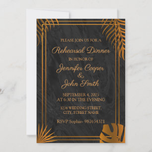 Invitation Cadre de répétition de dîner géométrique à feuille
