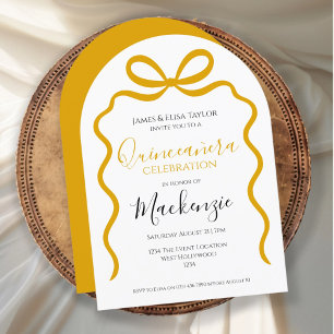 Invitation Cadre de ruban moderne Quinceanera