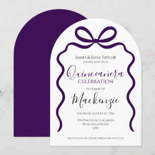 Invitation Cadre de ruban moderne Quinceanera