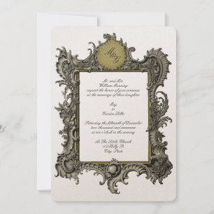 Invitation Cadre de style Rococo baroque Mariage d'époque vic