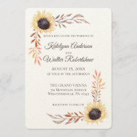 Cadre de tournesol Fin été Mariage floral