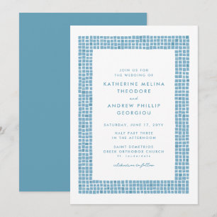 Invitation Cadre de tuile simple mariage de destination grec