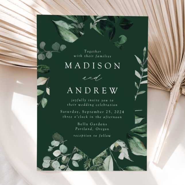 Invitation Cadre de verdure abondante Mariage (Créateur téléchargé)