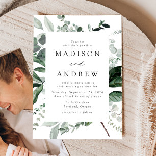 Invitation Cadre de verdure abondante Photo Mariage