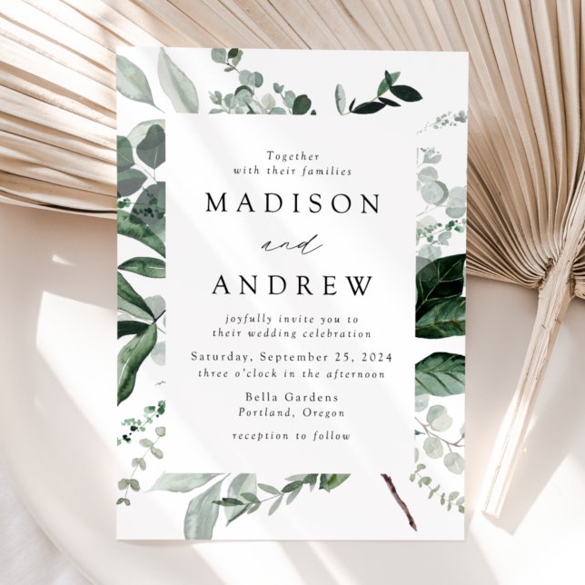 Invitation Cadre de verdure abondante pour mariage (Créateur téléchargé)