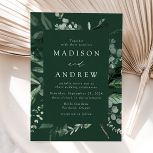 Invitation Cadre de verdure abondante pour mariage