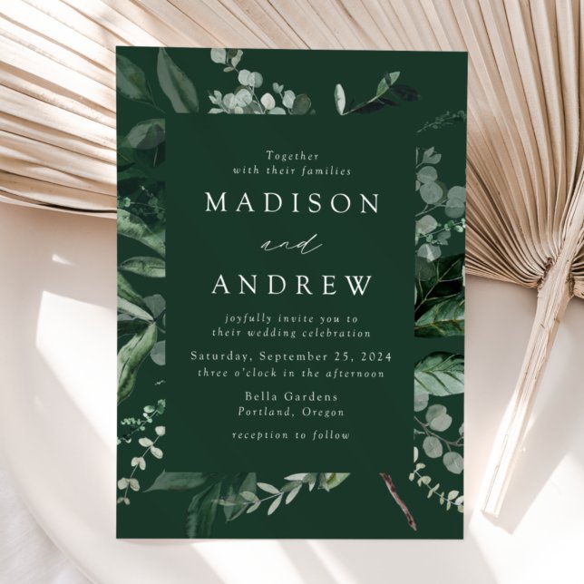 Invitation Cadre de verdure abondante pour mariage (Créateur téléchargé)