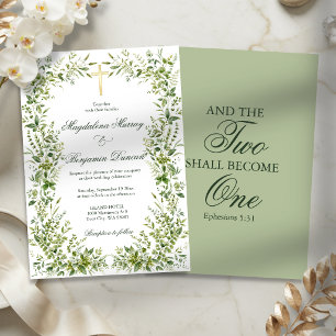 Invitation Cadre de verdure croix verset biblique chrétien ma