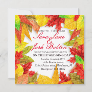 Invitation Cadre des feuilles d'automne colorées