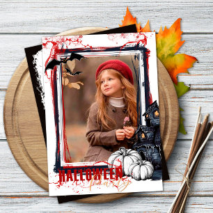 Invitation Cadre d'invitation de la fête d'Halloween blanc av