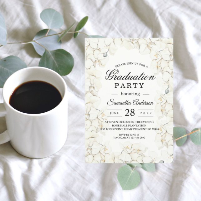 Invitation Cadre d'orchidées blanches Elégante Beauté (Créateur téléchargé)
